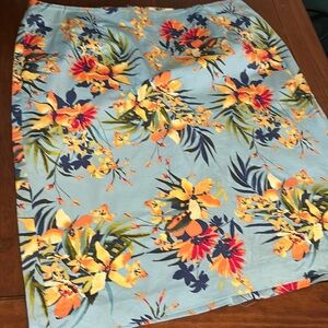 Light blue - floral print skirt